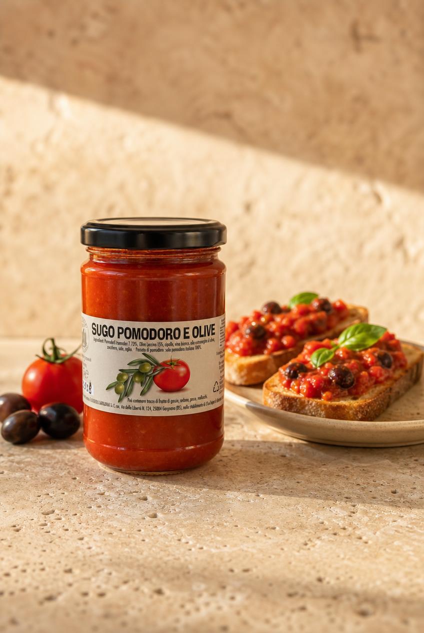 Sugo mit Tomaten und Oliven